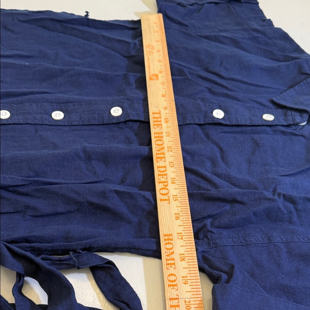 J. Crew Linen-blend belted mini shirtdress Size Medium Petite - Picture 5 of 9